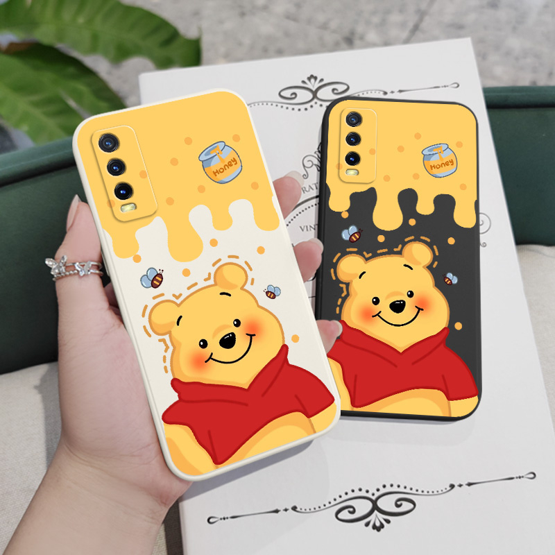 Ốp Điện Thoại Hình Gấu Và Mật Ong Cho VIVO Y20i Y20 Y20S Y30 Y50 Y33S Y22 Y22S Y35