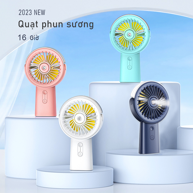 【❄️2023 NEW 16Giờ】Quạt Mini Cầm Tay Quạt Phun Sương Cầm Tay Pin 16 giờ 3 Tốc Độ Tùy Chỉnh Kèm Sạc USB Tiện Dụng Chất Lượng Cao