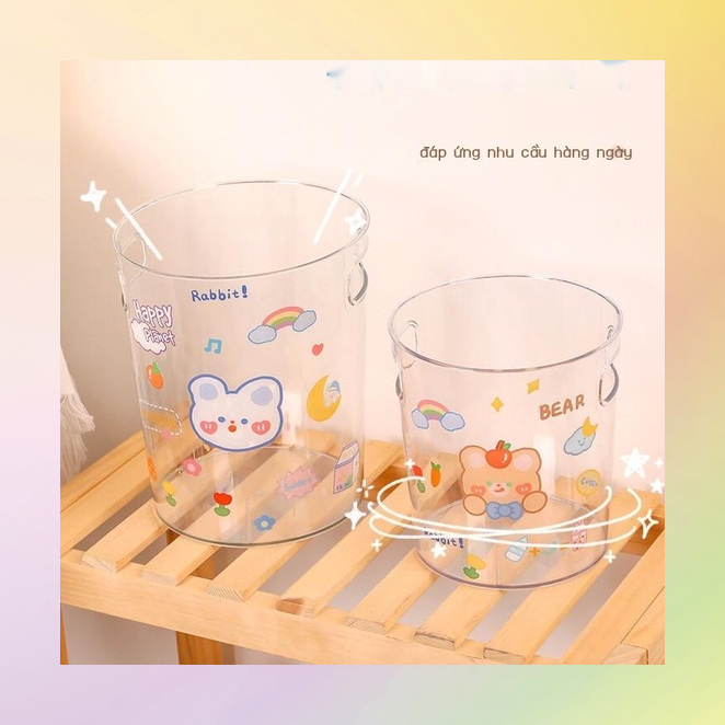 Thùng Rác Trong Suốt Để Bàn Tiện Dụng