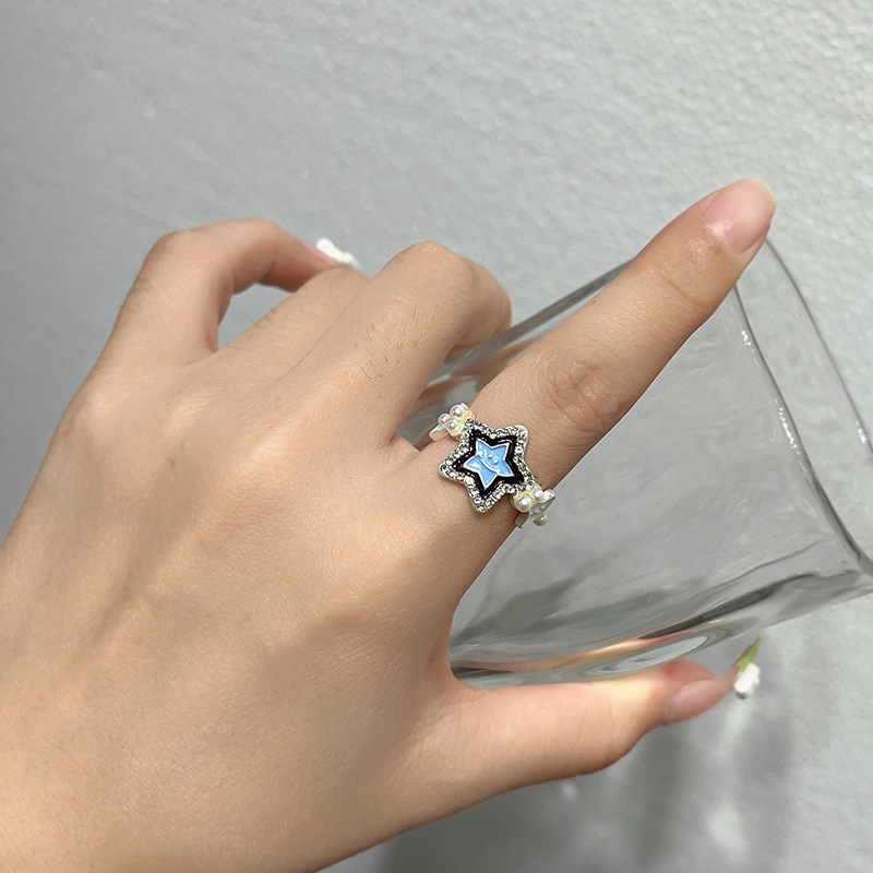 Lucky Nhẫn Hở Hình Ngôi Sao Năm Cánh Đơn Giản Nhẹ Nhàng Đa Năng Cao Cấp Có Thể Điều Chỉnh Cho Cặp Đôi Bạn Gái