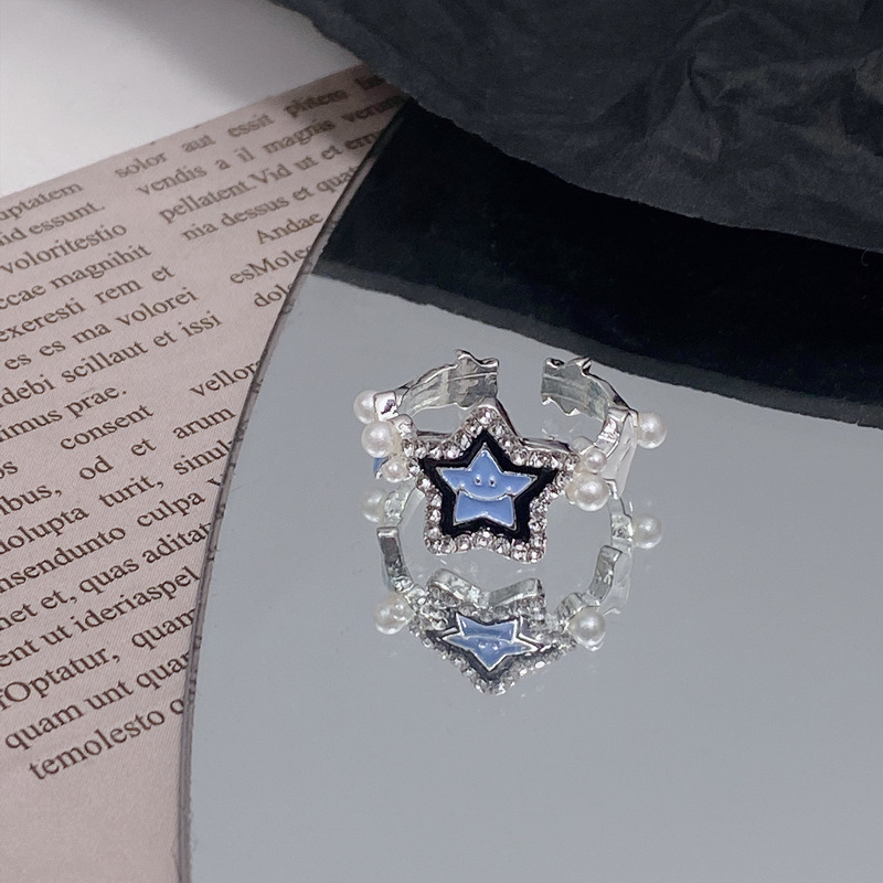 Lucky Nhẫn Hở Hình Ngôi Sao Năm Cánh Đơn Giản Nhẹ Nhàng Đa Năng Cao Cấp Có Thể Điều Chỉnh Cho Cặp Đôi Bạn Gái