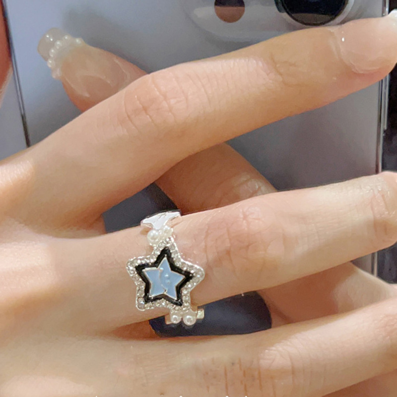 Lucky Nhẫn Hở Hình Ngôi Sao Năm Cánh Đơn Giản Nhẹ Nhàng Đa Năng Cao Cấp Có Thể Điều Chỉnh Cho Cặp Đôi Bạn Gái