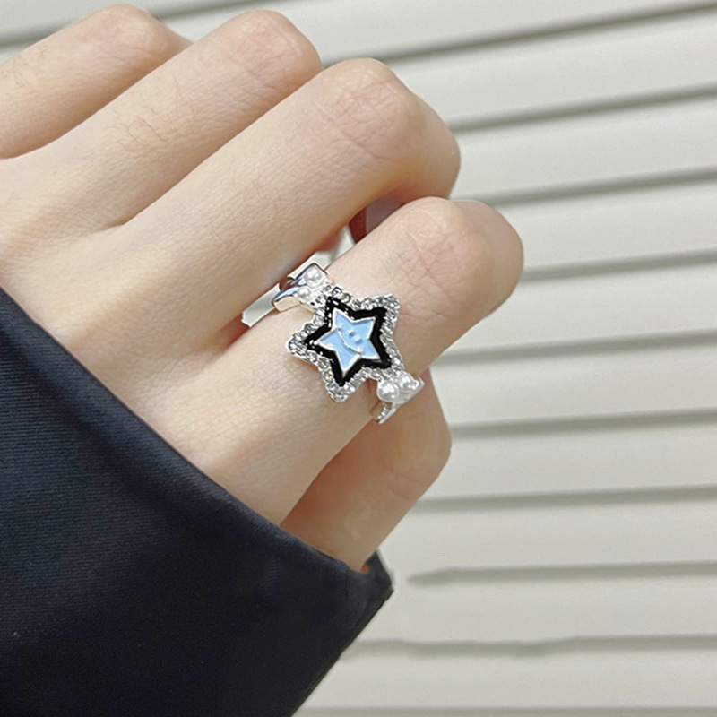 Lucky Nhẫn Hở Hình Ngôi Sao Năm Cánh Đơn Giản Nhẹ Nhàng Đa Năng Cao Cấp Có Thể Điều Chỉnh Cho Cặp Đôi Bạn Gái