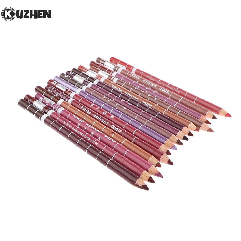 KUZHEN 1 Chì Kẻ Viền Môi KUZHEN Chống Nước Lâu Phai Thiết Kế Vỏ Son Bằng Gỗ Đẹp Mắt