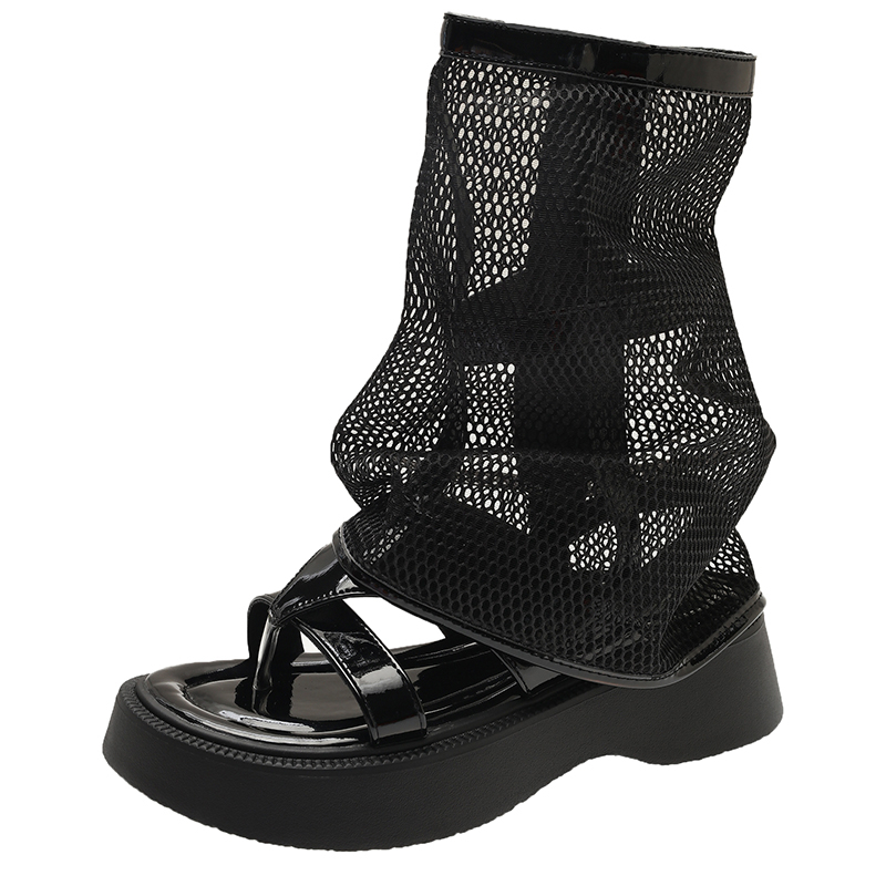 Giày Sandal Đế Dày Phối Lưới Thoáng Khí Thời Trang Mùa Hè 2023 Mới Cho Nữ