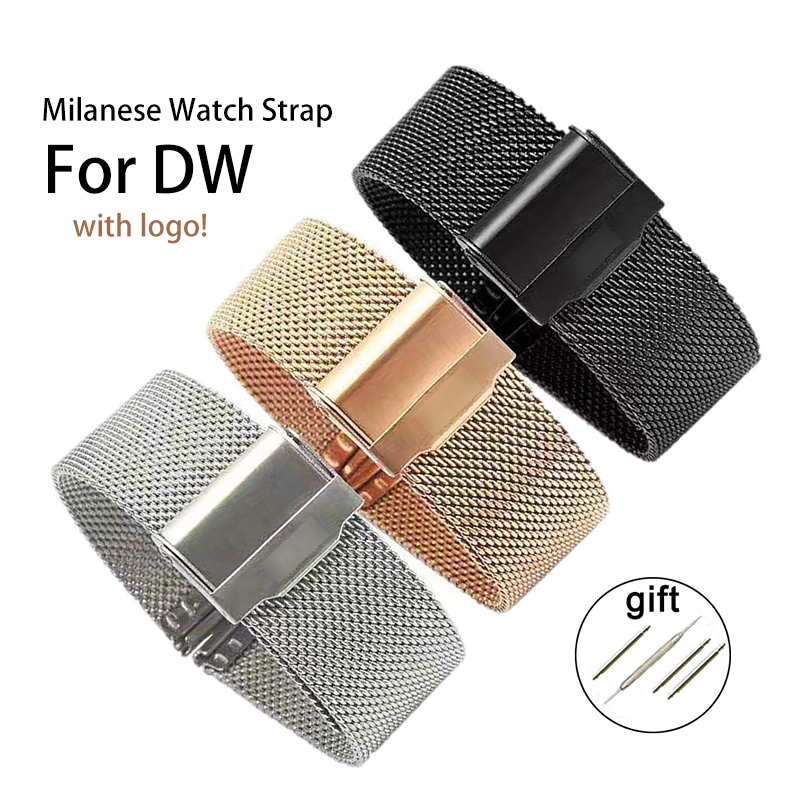 Dây Đeo Đồng Hồ Bằng Kim Loại Siêu Mỏng 12 / 13 / 14 / 17 / 18 / 19 / 20mm Dành Cho Nam Và Nữ