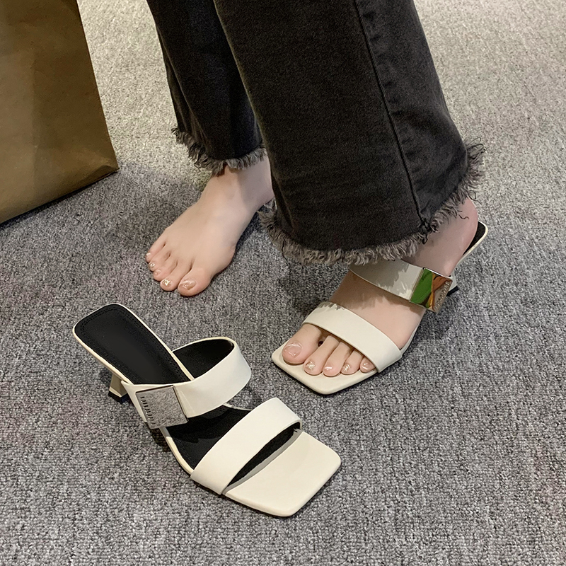 Dép Cao Gót Mũi Vuông Thời Trang Dành Cho Nữ / Size 35-39