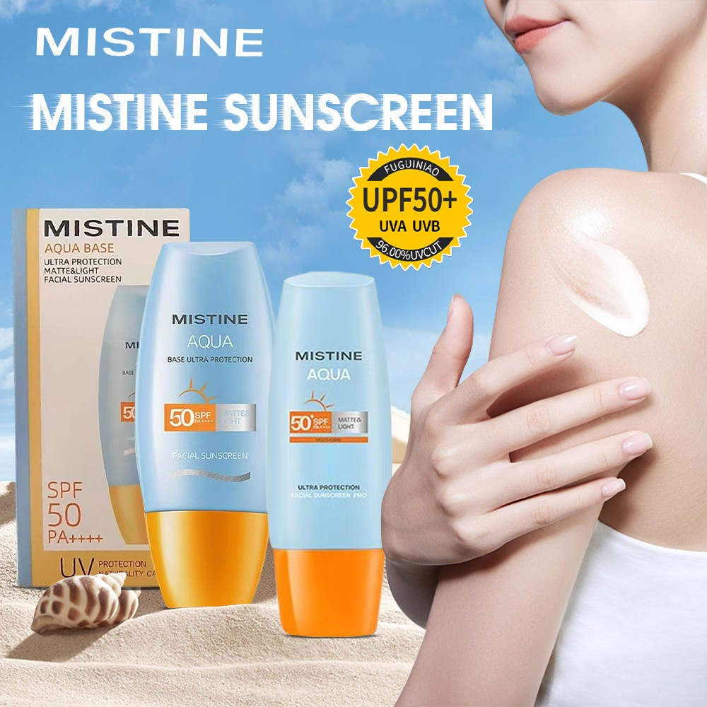 MISTINE Kem chống nắng body SPF50 + PA + + + 40ML Bảo Vệ Khỏi Tia UV Trong Suốt Có Mũ Màu Vàng