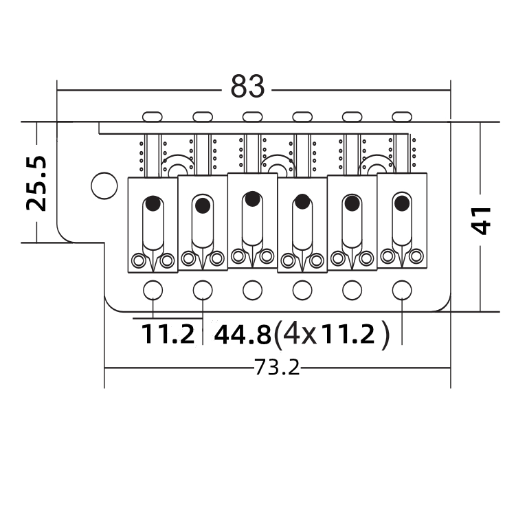 Cầu Đàn Guitar Điện Fender Stratocaster ST 10.5mm WOV02 Bằng Bạc Chrome Chuyên Dụng