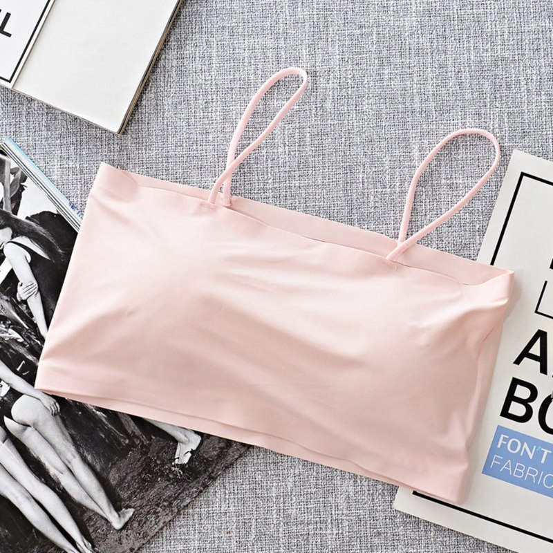 Áo Lót Lụa Một Mảnh Không Đường May Màu Trơn Chống Chói Cho Nữ