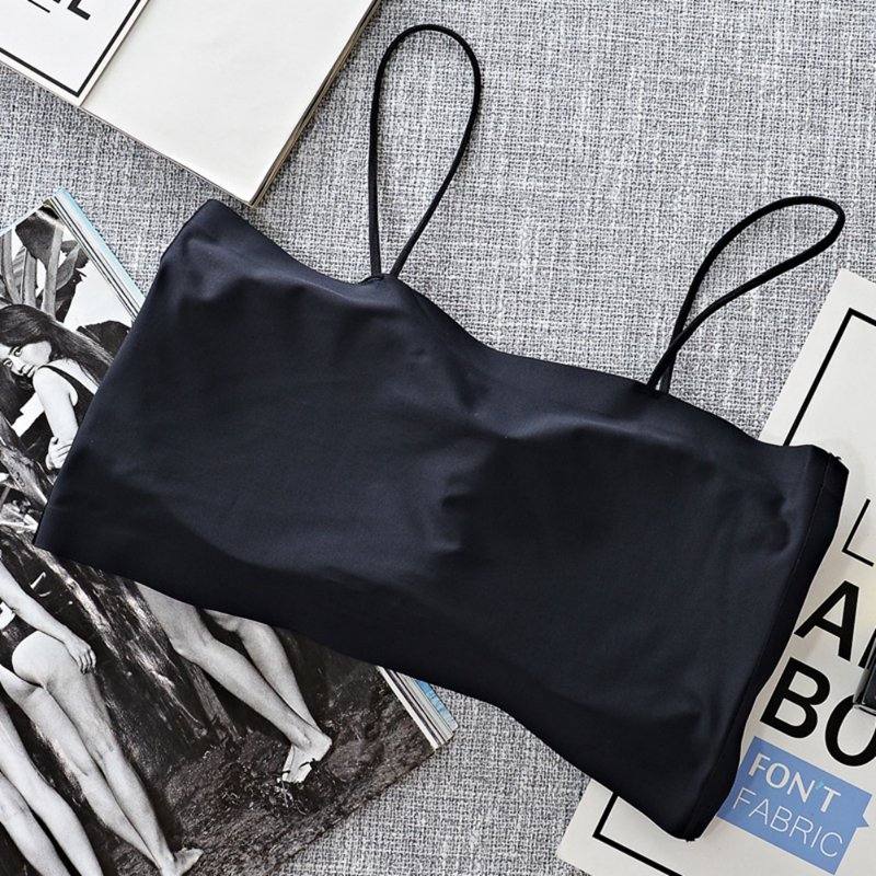 Áo Lót Lụa Một Mảnh Không Đường May Màu Trơn Chống Chói Cho Nữ