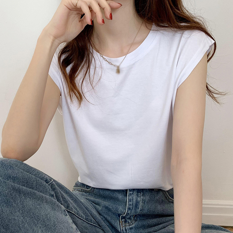 Áo Thun Trơn Màu Không Tay Dáng Rộng Thời Trang Cho Nữ