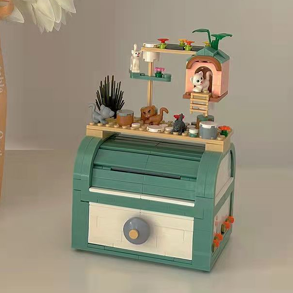 Bộ Đồ Chơi Lắp Ráp Lego Hộp Đựng Trang Sức Hình Chú Mèo Dễ Thương Cho Bé