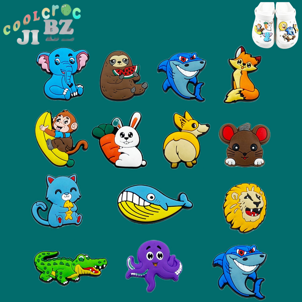 Charms Phụ Kiện Trang Trí Giày Hình Động Vật Biển Hoạt Hình Đáng Yêu