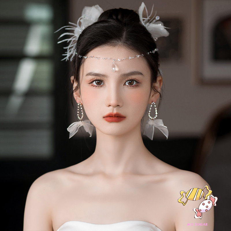 YADORNOS Bộ Trâm Cài Tóc Màu Trắng Họa Tiết Hoa Xinh Xắn Thời Trang Cho Nữ