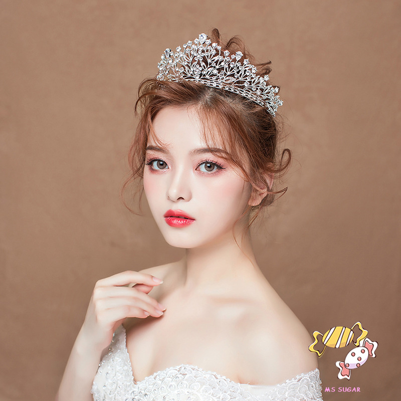 YADORNOS Vương Miện Đính Đá Hình Bán Nguyệt Hóa Trang Tiệc Cưới
