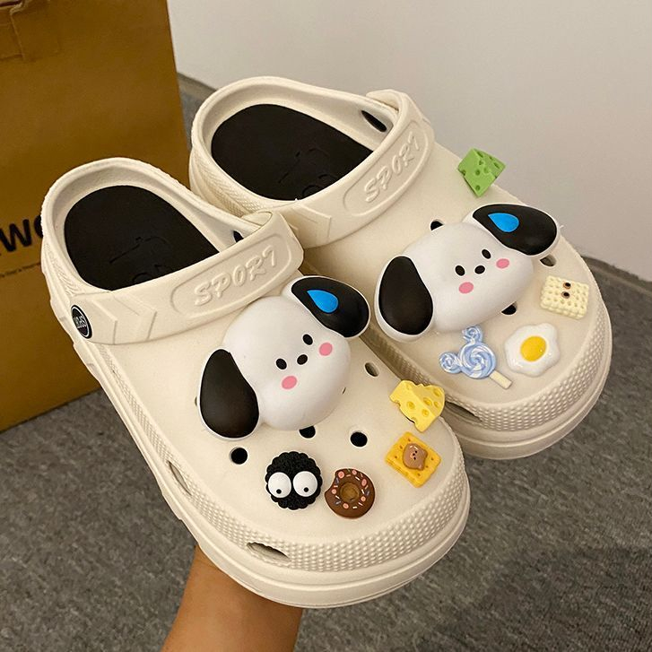 FEIJIANU  Dép crocs đế cao thoải mái xinh xắn thời trang đi biển 060301