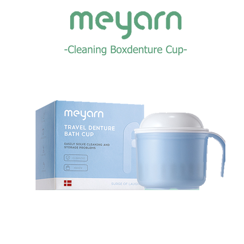 MEYARN Retainer Cleaning Cup Bộ giữ di động làm sạch Boxdenture Cup cho niềng răng giả