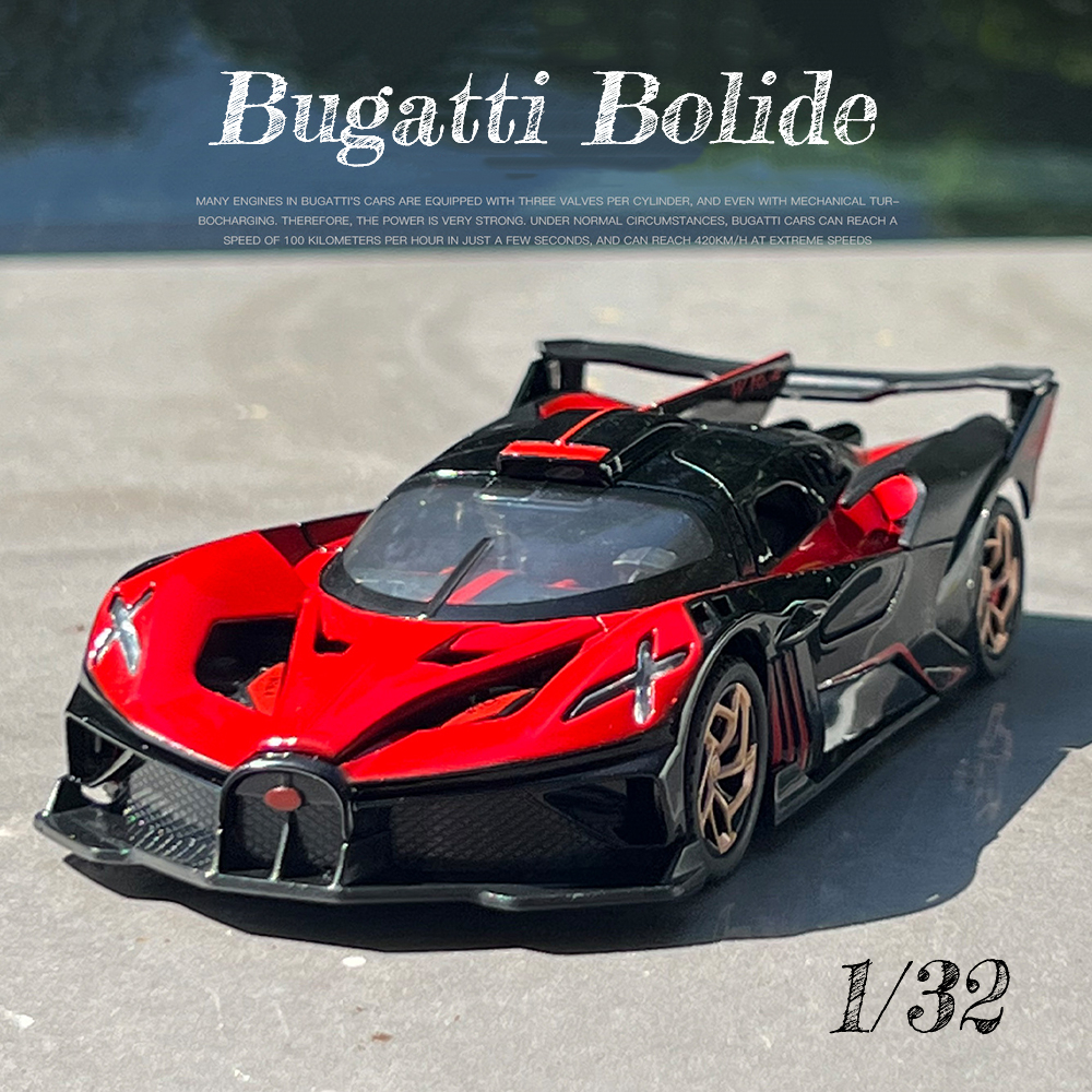 Mô Hình Xe Ô Tô Bugatti Bolide Tỉ Lệ 1 / 32 Bằng Hợp Kim Kẽm Có Đèn Và Nhạc Dành Cho Bé Trai