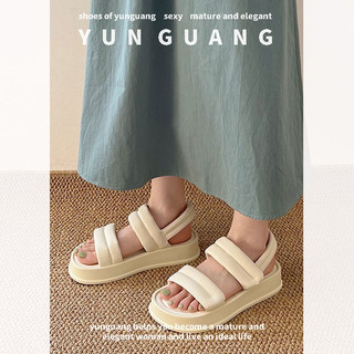 Xăng đan YUNGUANG đế dày phong cách cổ điển thời trang mùa hè cho nữ