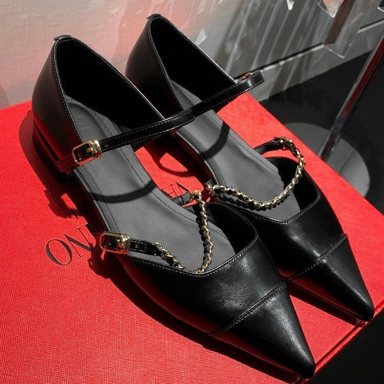 Giày Sandal Gót Thấp Mũi Nhọn Thời Trang Dành Cho Nữ / Size 34-39