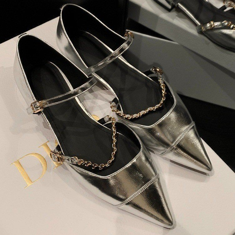 Giày Sandal Gót Thấp Mũi Nhọn Thời Trang Dành Cho Nữ / Size 34-39