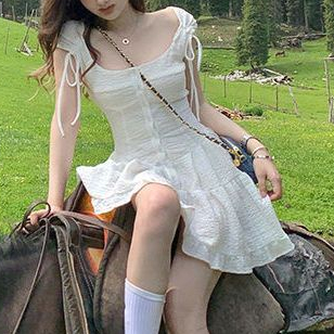 Đầm Ngắn Eo Hẹp Phong Cách Ngọt Ngào Thời Trang Xuân Hè Cho Nữ