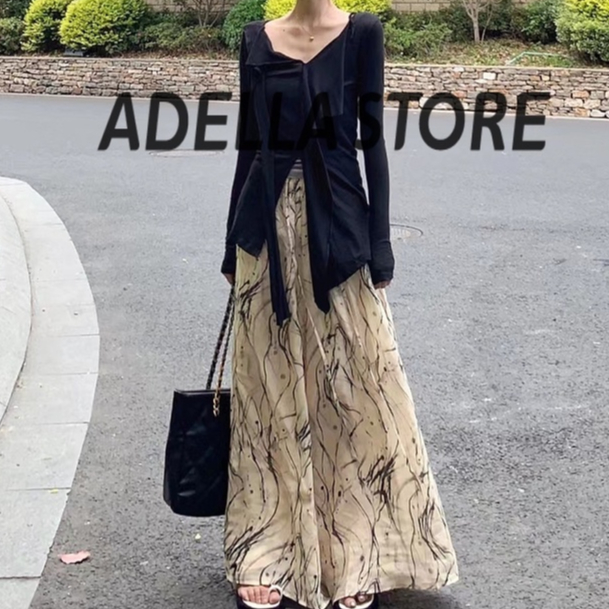 ADELLA STORE Quần Dài Quần ống rộng Phong Cách Mỹ Thời Trang Cho Nữ 2023 new A29L03L 0621