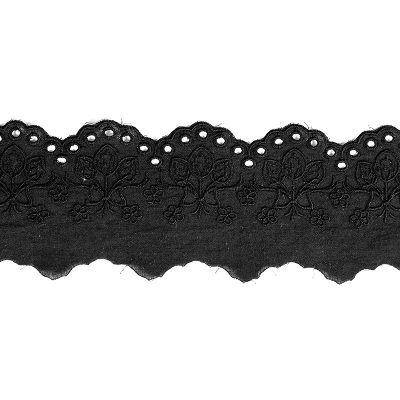 Cuộn Dây Ruy Băng Ren cotton Rộng 7.5Cm Dài 1M Dùng Trang Trí Quần Áo DIY