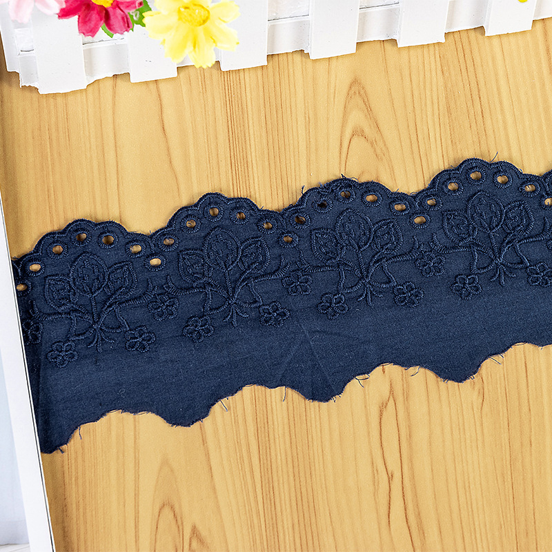 Cuộn Dây Ruy Băng Ren cotton Rộng 7.5Cm Dài 1M Dùng Trang Trí Quần Áo DIY