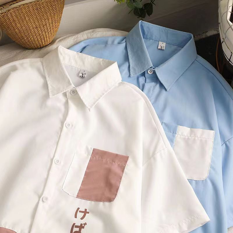 Áo Thun Polo Tay Ngắn In Hình Mèo Hoạt Hình Phong Cách Nhật Bản Thời Trang Mùa Hè Cho Nữ 10-14 Tuổi