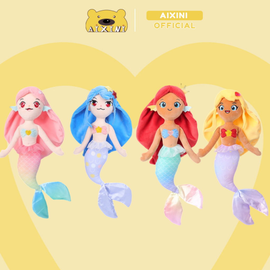 DISNEY Búp Bê Nàng Tiên Cá Nhồi Bông Mềm 40cm 40cm Trang Trí Nhà Cửa