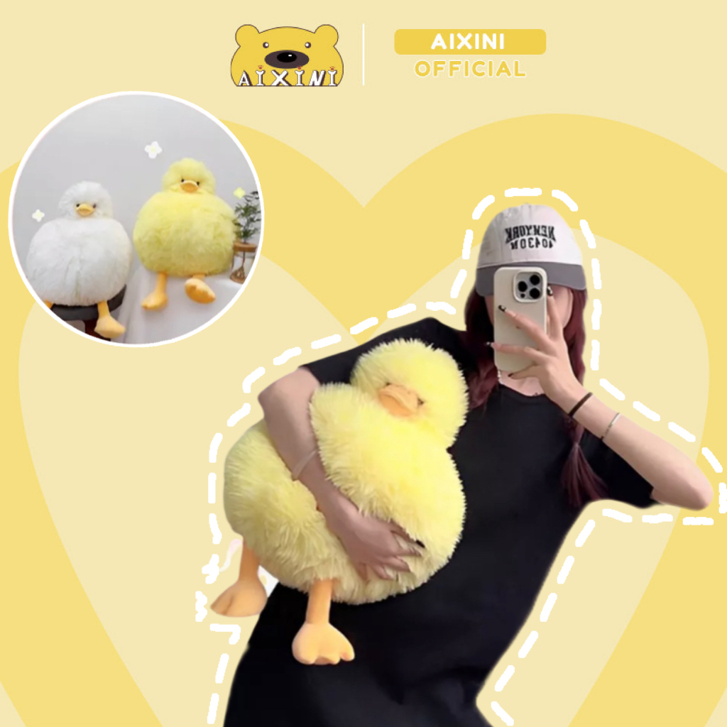 Đồ chơi nhồi bông Hình Con Gà / Vịt Vàng Siêu Mềm 35CM Làm Quà Giáng Sinh Cho Bé Gái