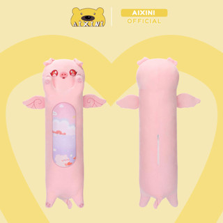 Gối ôm dài hình chú heo hồng, gối ôm lợn bông cao cấp, big size 110cm