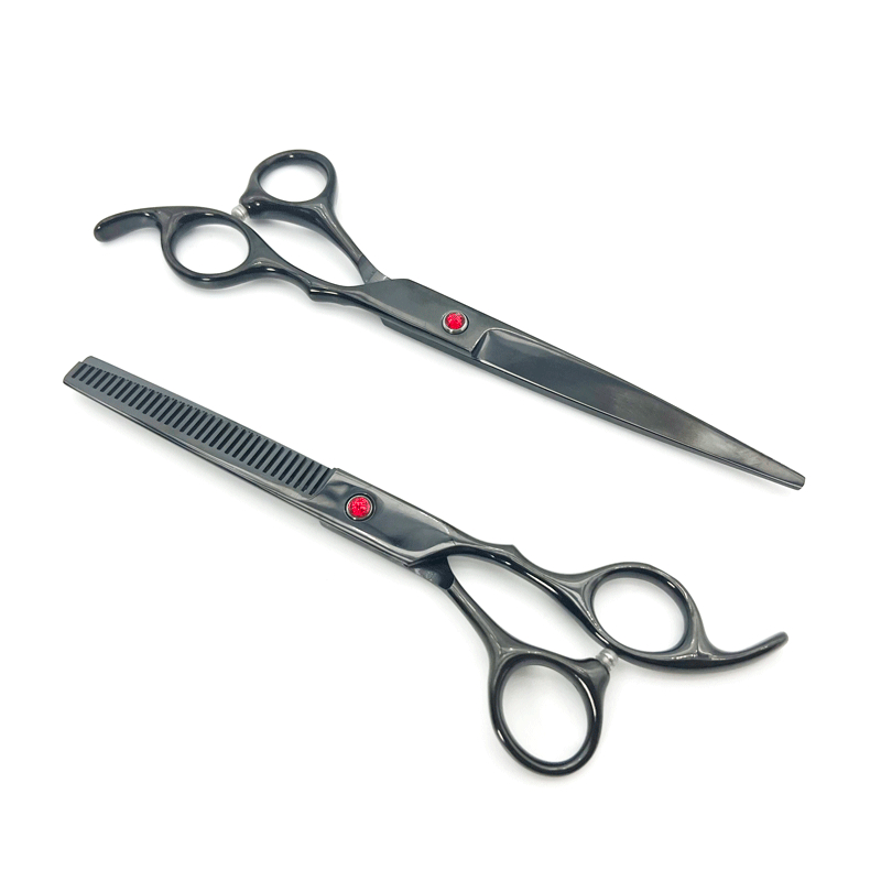 7.5 inch Kéo cắt tóc chuyên nghiệp màu đen. Bộ kéo cắt làm tóc bằng thép không gỉ.