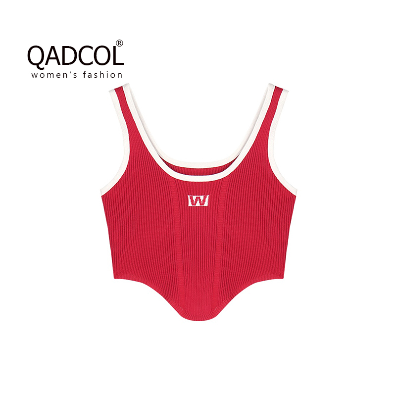 QADCOL Áo Hai Dây Màu Sắc Thời Trang Mùa Hè Dễ Phối Đồ Cho Nữ