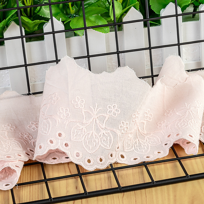 Cuộn Dây Ruy Băng Ren cotton Rộng 7.5Cm Dài 1M Dùng Trang Trí Quần Áo DIY