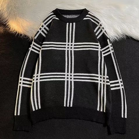 Áo Sweater Cổ Tròn Tay Dài Kẻ Sọc Thời Trang Thu Đông Cho Nam Giới Có Size M-2XL