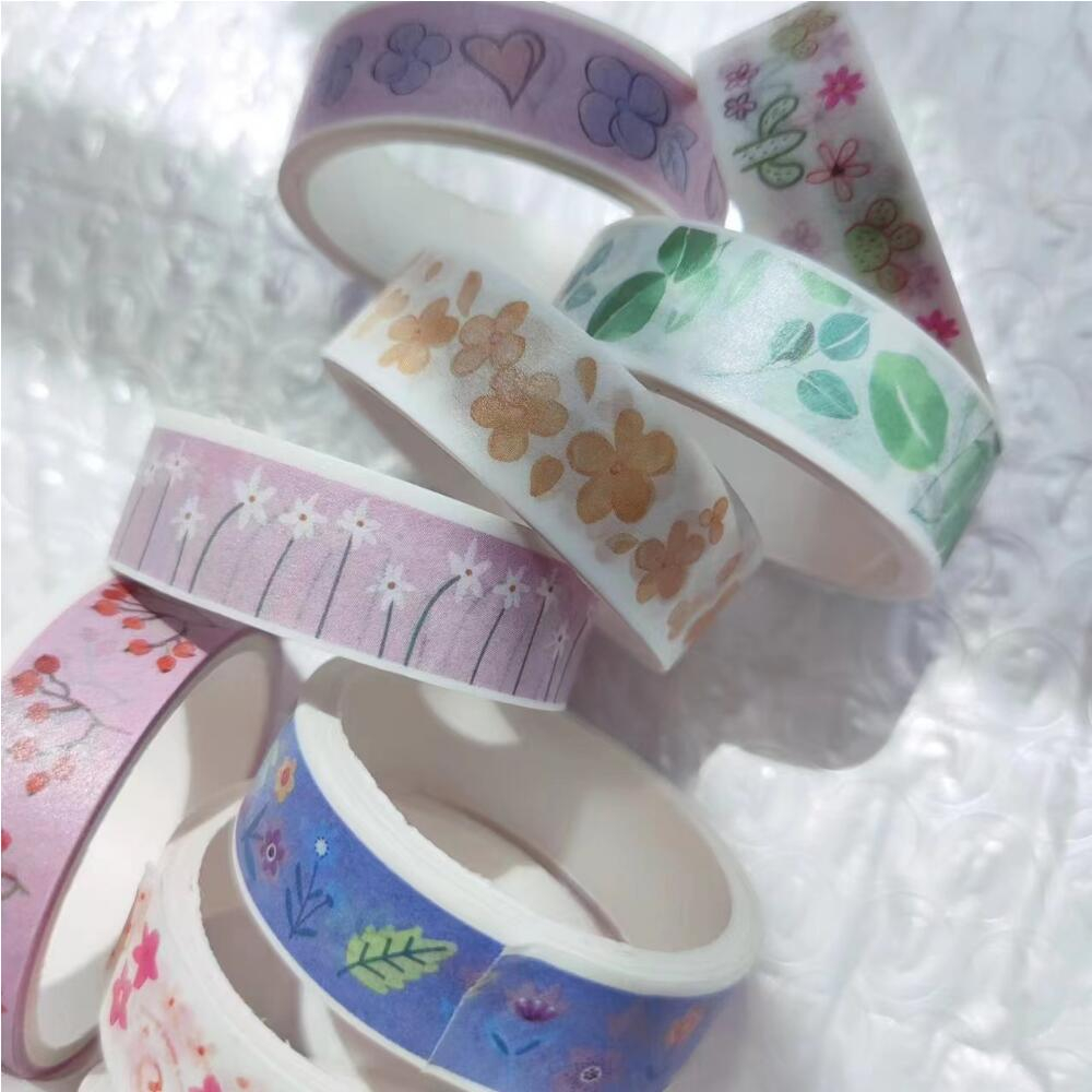 Cuộn Băng Keo Giấy Dán Trang Trí Họa Tiết Hoa Nhỏ Xinh