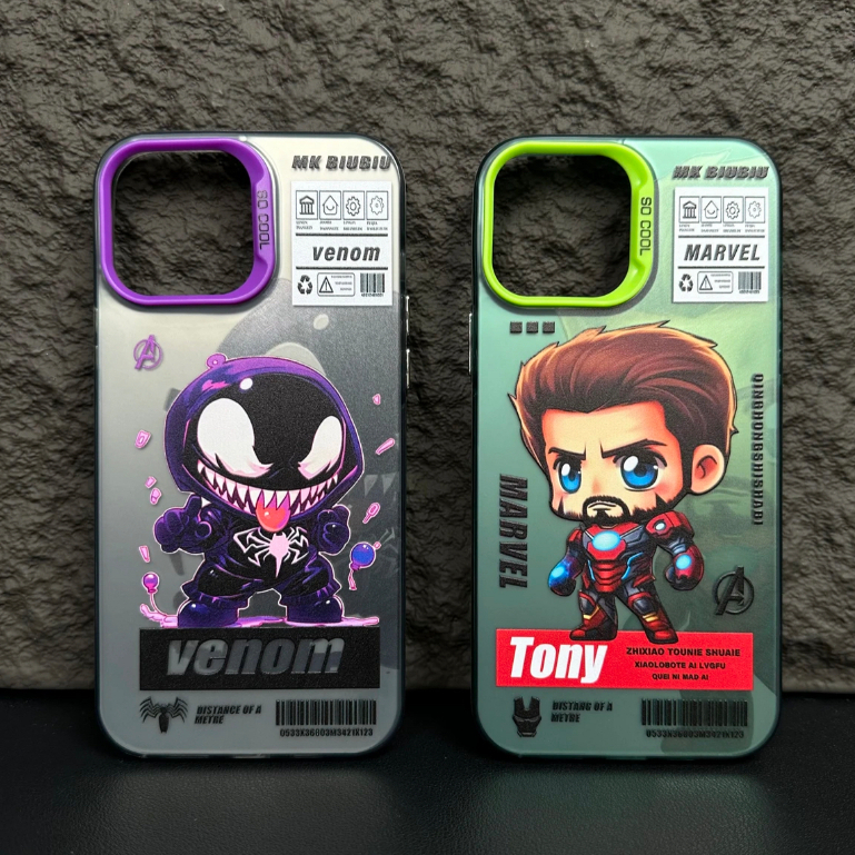 Ốp Điện Thoại Acrylic Cứng Hai Lớp Màu Bạc / Venom Cho compatible for iPhone 11 12 13 14 pro max