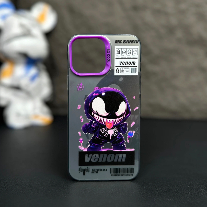 Ốp Điện Thoại Acrylic Cứng Hai Lớp Màu Bạc / Venom Cho compatible for iPhone 11 12 13 14 pro max