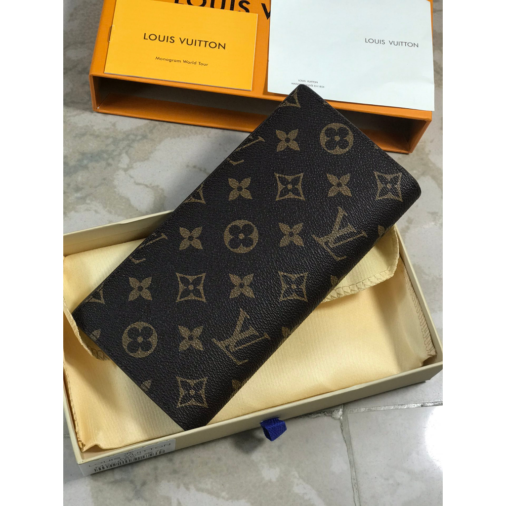 Ví Da Bò louis vuitton Dáng Dài / Dài Chính Hãng n62665 In Họa Tiết Pizza lv Sang Trọng Thời Trang Cho Nam