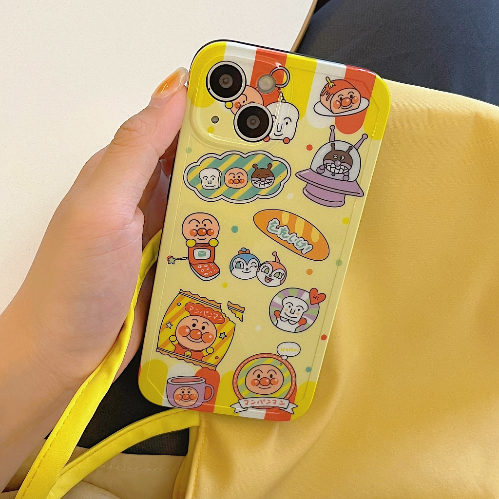 Ốp Điện Thoại Màu Vàng Họa Tiết Hoạt Hình Dễ Thương Chống Sốc Cho iPhone 14 / 13 / 12 / 11