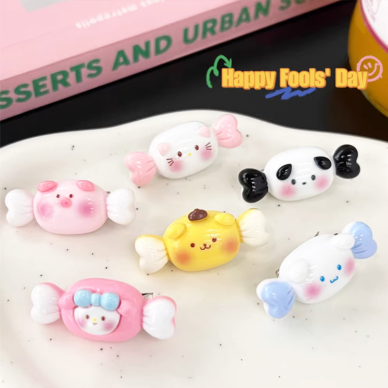 ✨✨Kẹp Tóc Mini Họa Tiết Hoạt Hình Trái Tim Sanrio Nhật Bản Dễ Thương Cho Bé Gái