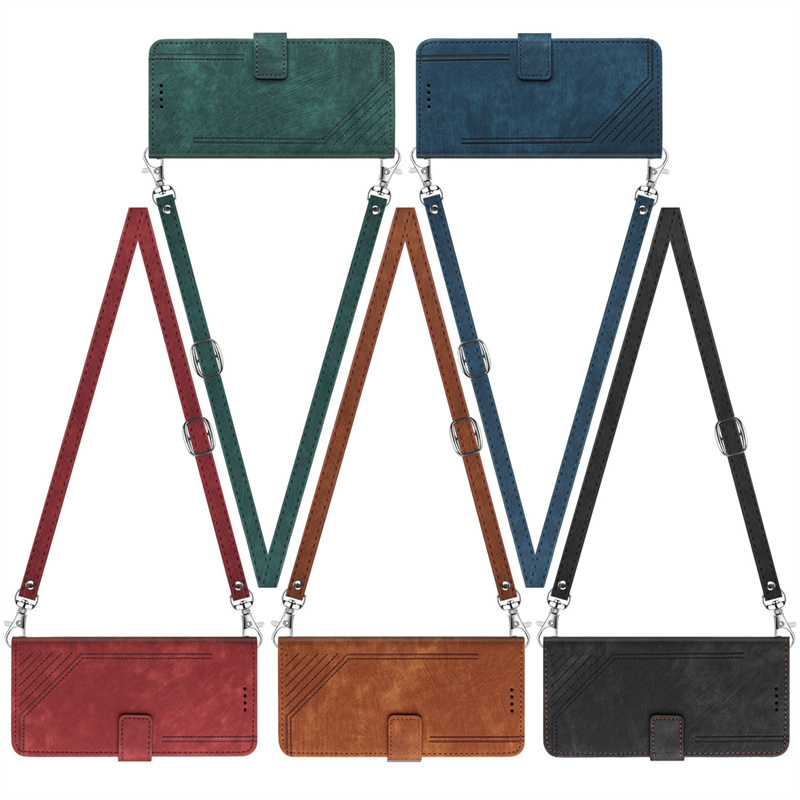 Ốp Điện Thoại Da Nắp Gập Kiểu Ví Có Dây Đeo Chéo Vai Thời Trang Cho Huawei Mate 10 20 P30 P20 Pro Lite Nova 2i 3e 4e