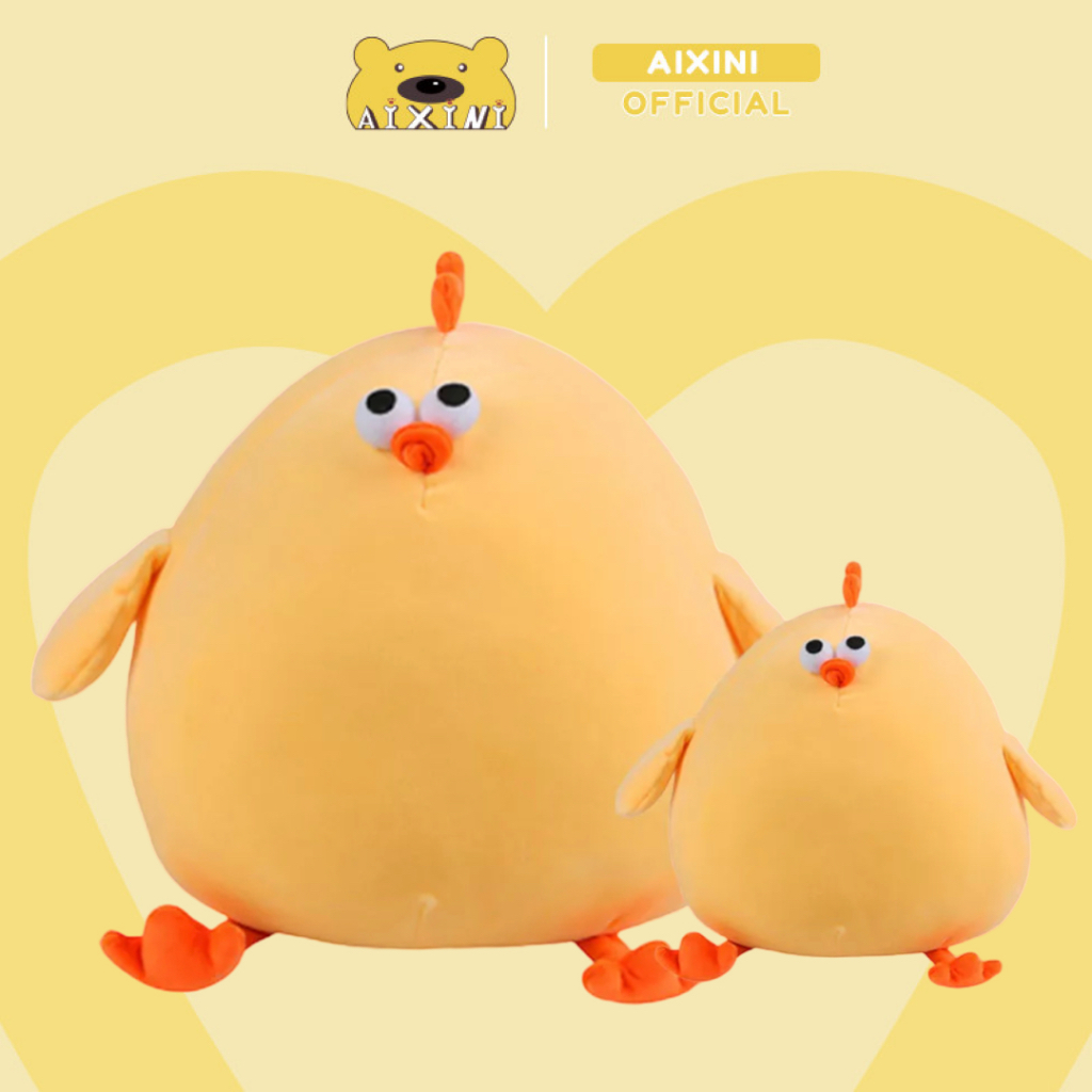 Thú nhồi bông AIXINI hình gà vàng dễ thương mềm mại trang trí phòng ngủ cho bé 65cm