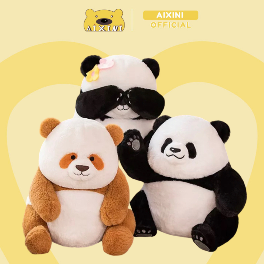 Gấu trúc nhồi bông AIXINI cỡ lớn mềm mại thiết kế dễ thương dùng làm quà tặng valentine