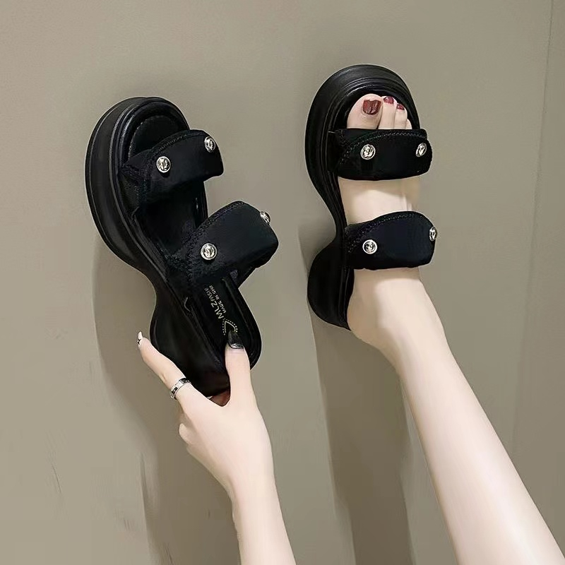 Dép lê nữ mùa hè thời trang mặc bên ngoài đế dày