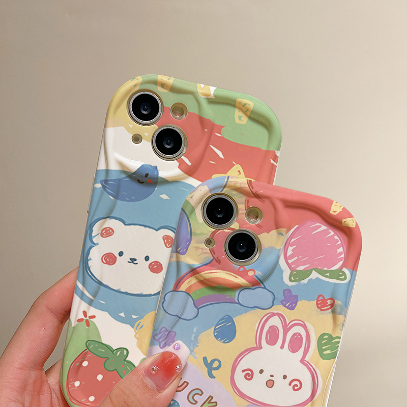 Ốp Lưng HìNh Con GấU Và Thỏ Cho iPhone 14Promax 11 12 7plus 8plus 6s plus 11Promax 13Pro xr xs max 7g 12Promax 14