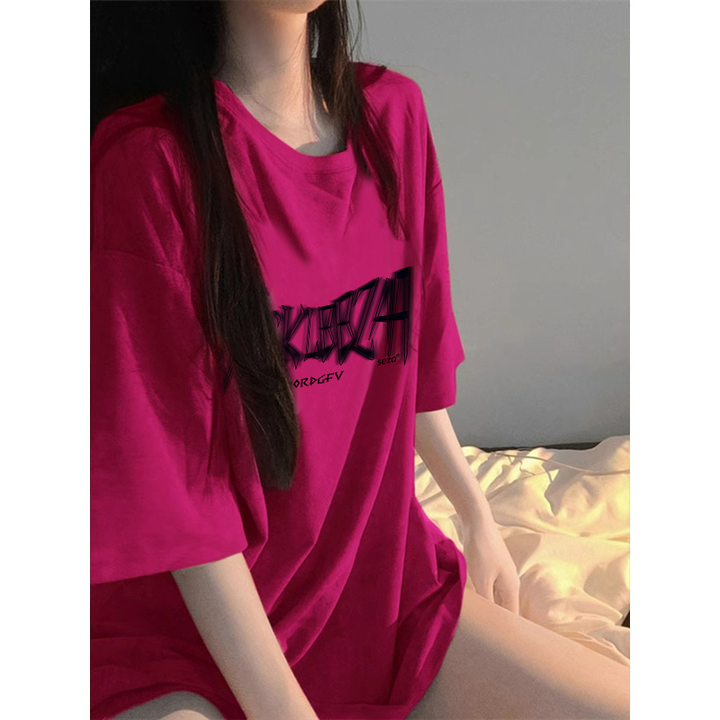 Áo Thun Cotton Tay Ngắn Dáng Rộng Phong Cách Mỹ Thời Trang Mùa Hè Cho Nữ